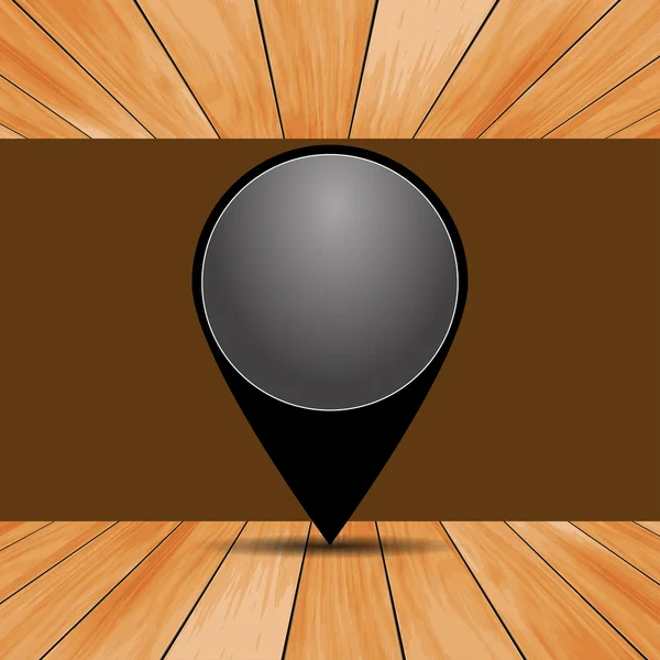 La marque d'index est noire, avec une ombre sur le sol en bois — Image vectorielle