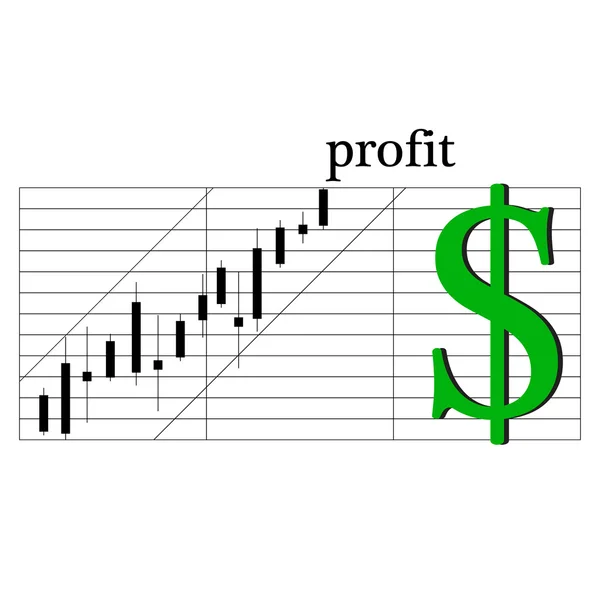 Kursgewinne zuversichtlich an der Börse — Stockvektor