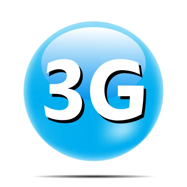 Иконка 3G синий белый фон — стоковый вектор