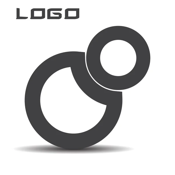 Logo, icono es gris sobre un fondo blanco con sombra — Vector de stock