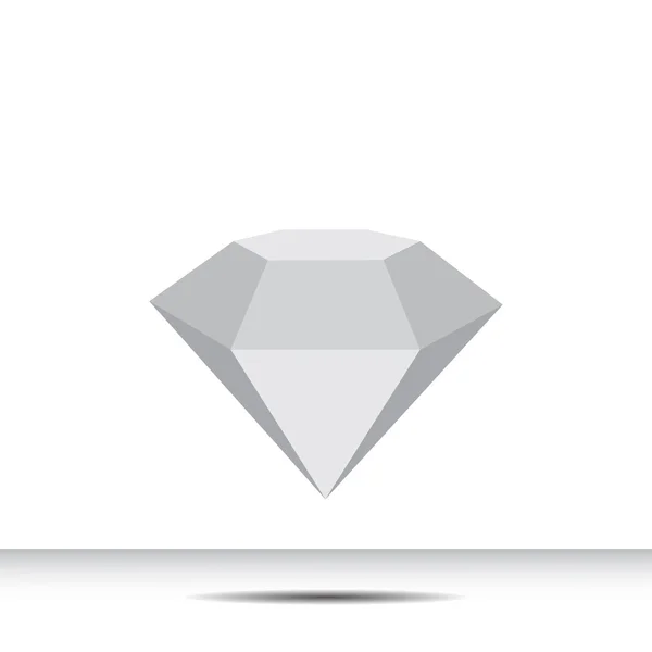 Gris cristal sobre fondo blanco con sombra en el campo — Vector de stock