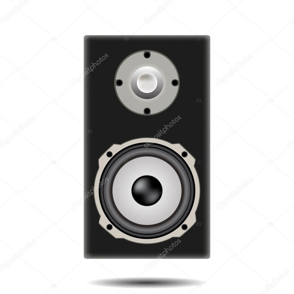 Speaker with shadow on white background