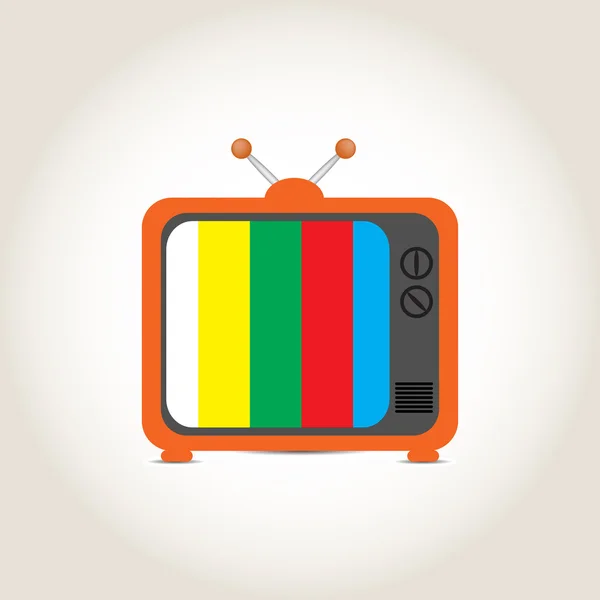 Old TV on a gray background — Stock Vector