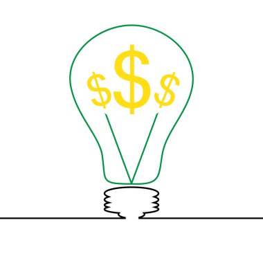 Beyaz bir arka plan üzerinde ampul fikir