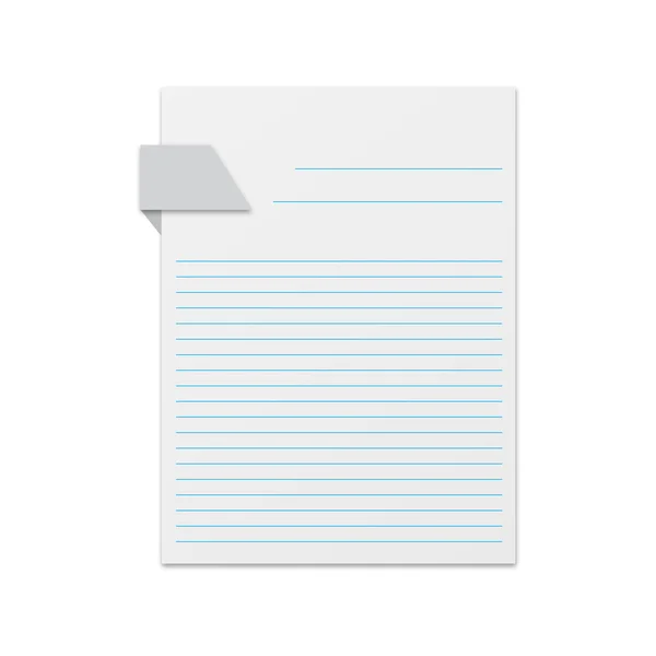 Un trozo de papel para notas — Vector de stock