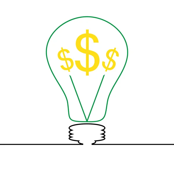 Idée ampoule sur un fond blanc — Image vectorielle