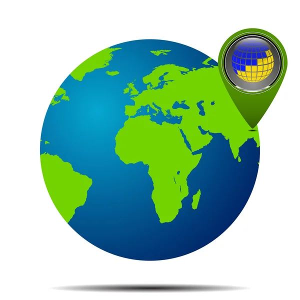 Mapa del mundo globo con sombra sobre fondo blanco — Archivo Imágenes Vectoriales