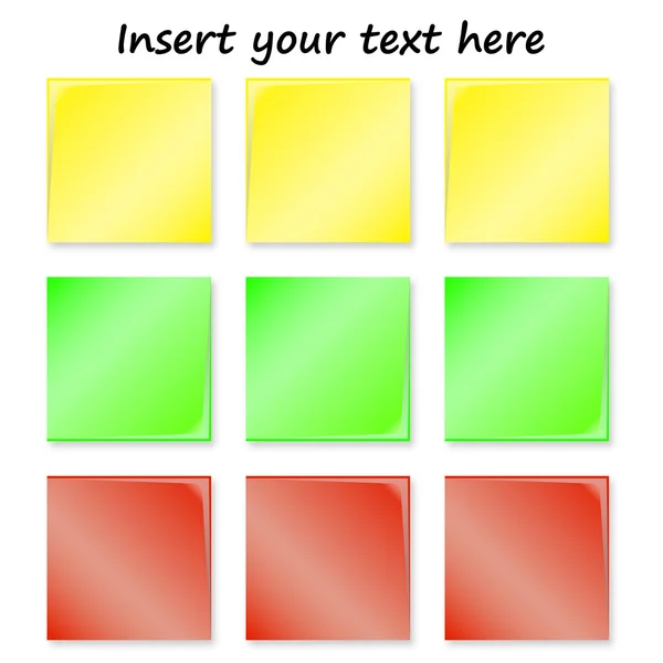 Feuilles de papier colorées sur fond blanc — Image vectorielle