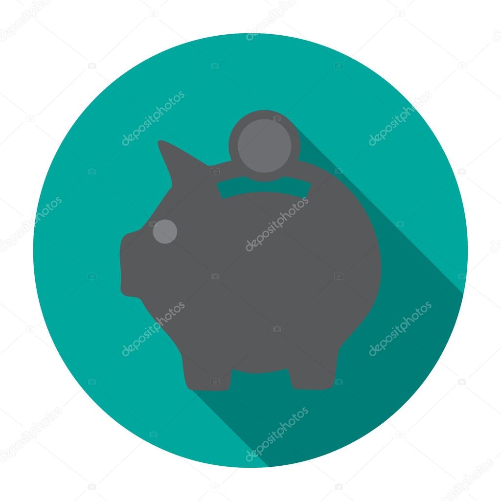 Pig Money Box icon with shadow