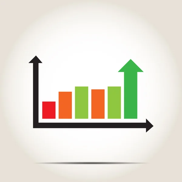 Kleur grafiek pictogram op een grijze achtergrond — Stockvector