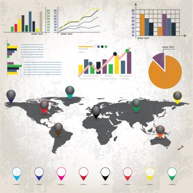 Dünya Haritası infographics unsurları ile