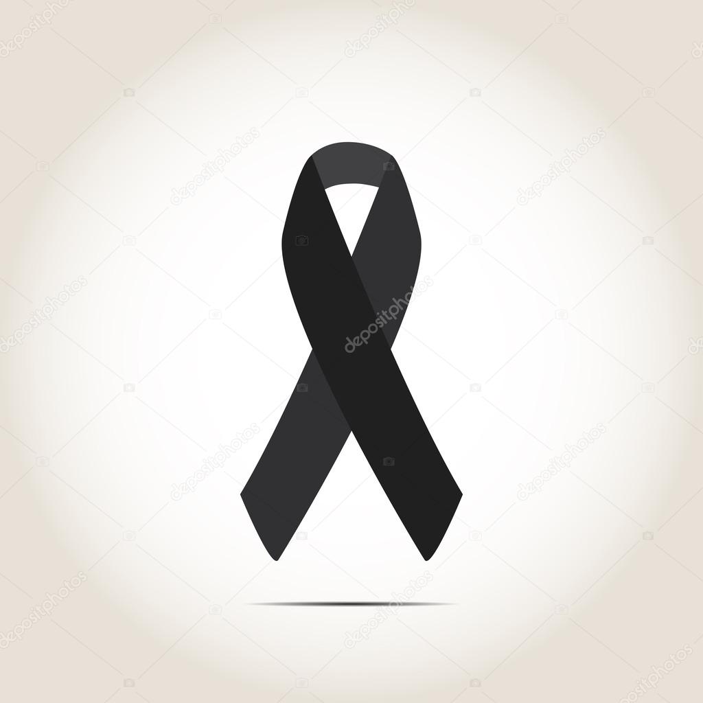The symbolic ribbon on a gray background with shadow