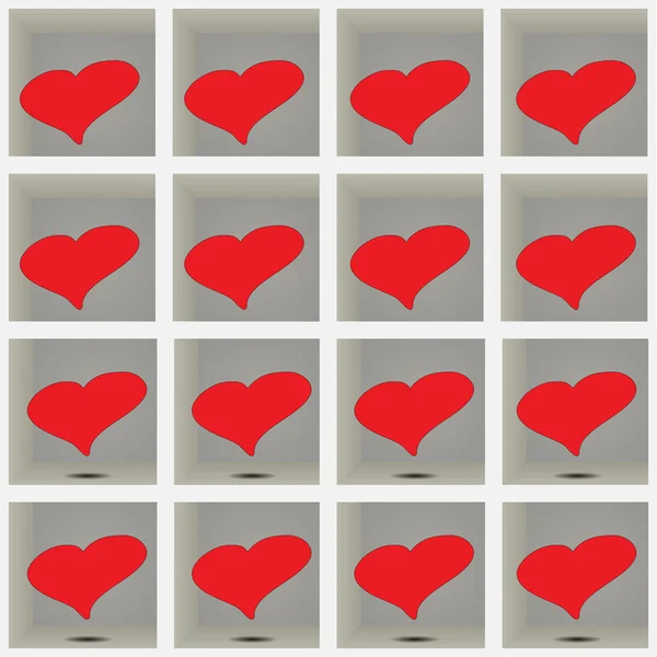 Полки с векторной иллюстрацией сердца — стоковый вектор