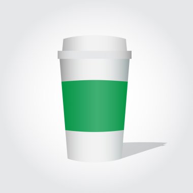 Gölgeli gri arka plan vektör üzerinde gri bir arka plan üzerinde kupa