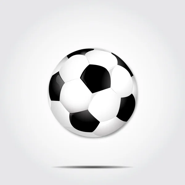 Ballon de football avec ombre sur fond gris vecteur — Image vectorielle