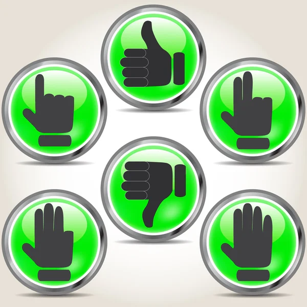 Wektor ilustracja kolor przycisków palcami — Wektor stockowy
