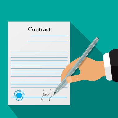 Sözleşme vektör çizim imzalama