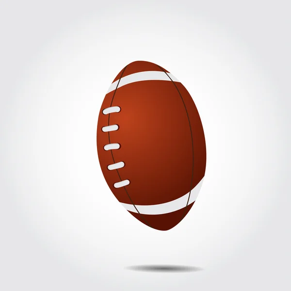 Rugby-Ball mit Schatten auf grauem Hintergrund, Sport ist ein Vektor — Stockvektor