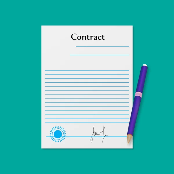 Signature du contrat illustration vectorielle — Image vectorielle