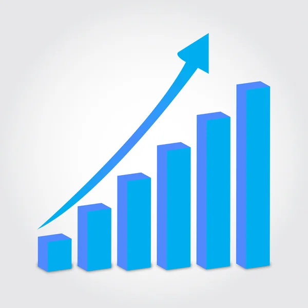 Growth chart up arrow vector illustration — Stock Vector