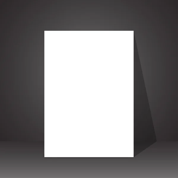Ein Stück Papier liegt auf dem Boden mit einem Schatten auf dem Wandvektor — Stockvektor