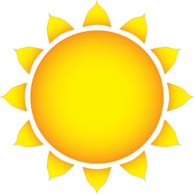 Beyaz arka plan vektör çizim üzerinde güneş