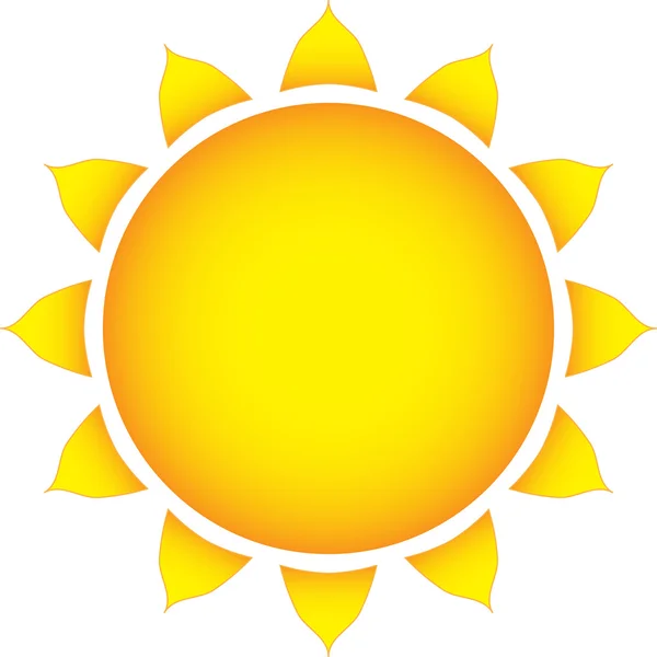 De zon op een witte achtergrond vectorillustratie — Stockvector