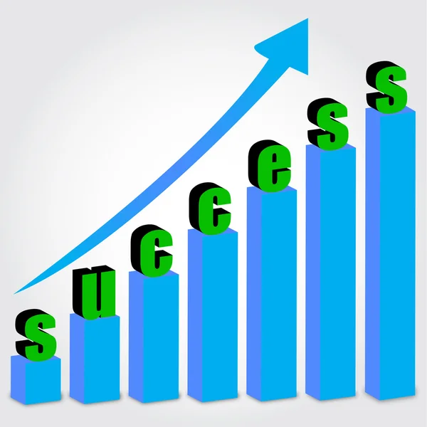 Gráfico de crescimento ilustração vetorial sucesso — Vetor de Stock