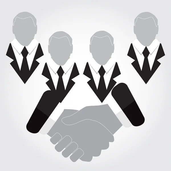 Icone uomini d'affari che stringono la mano illustrazione vettoriale — Vettoriale Stock