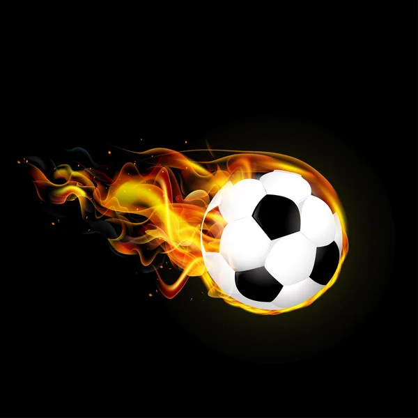Flying fiery ball on black background vector illustration — Stock Vector