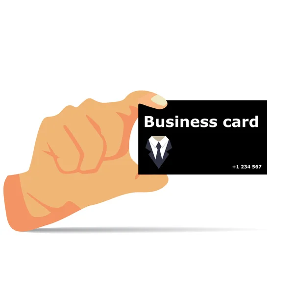 シャドウ ベクトルと手でのビジネス カード — ストックベクタ