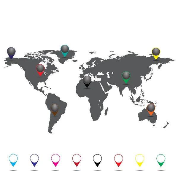 Land mit farbigen Etiketten Set von Vektorgrafiken — Stockvektor