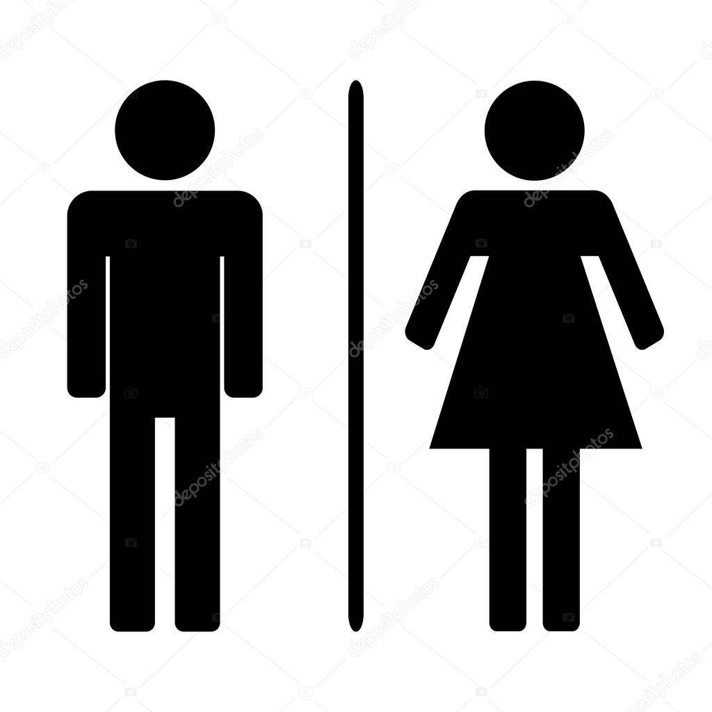 Male and ladies toilet vector illustration flat