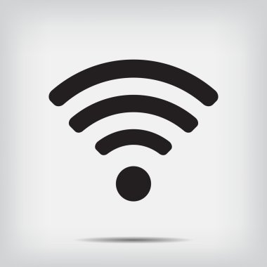 Wi fi gri arka plan vektör simgesine