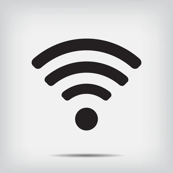 Ícone Wi-fi em um vetor de fundo cinza — Vetor de Stock
