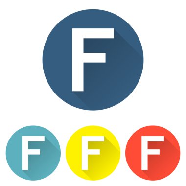 Düz renkli arka plan vektör çizim üzerinde harf f