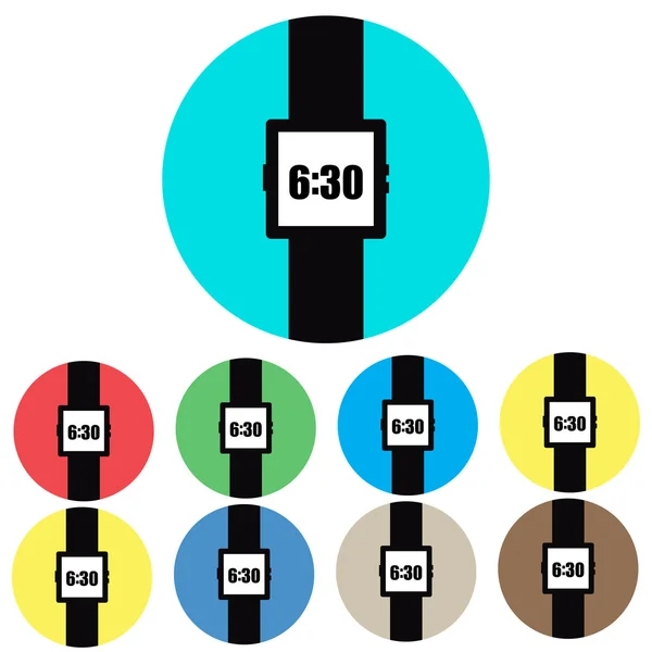 Pictogram horloges op gekleurde achtergronden vector — Stockvector