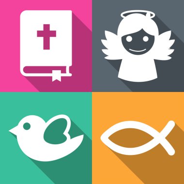 Religious icons set vector illustration