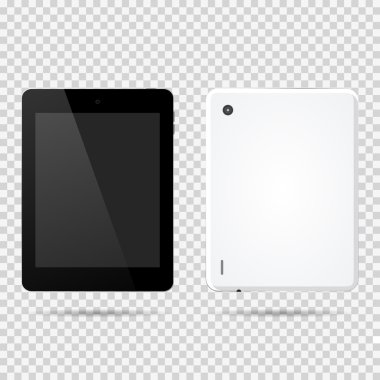 Tablet ön, arka vektör çizim