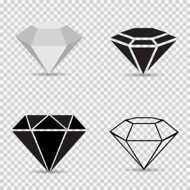 Icons variety diamonds on a gray checkered background vector