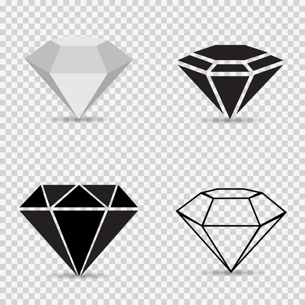 Iconos variedad diamantes en un vector de fondo a cuadros gris — Vector de stock