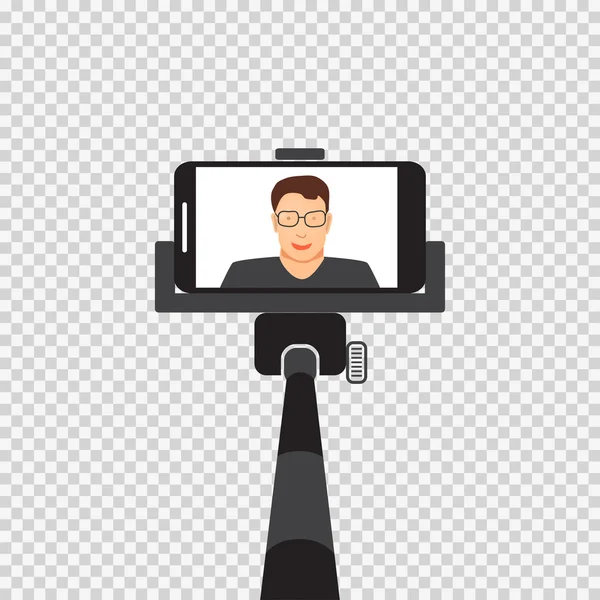 Zelf monopod met vectorillustratie — Stockvector