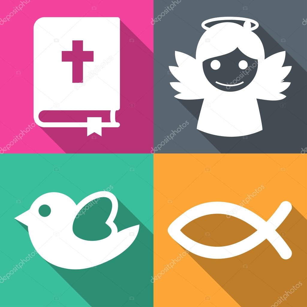 Religious icons set vector illustration