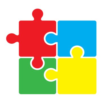 Beyaz bir arka plan üzerinde vektör çizim puzzle