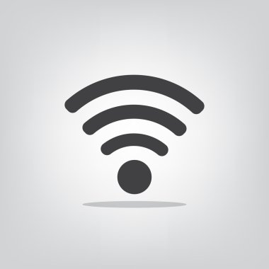 Wi fi gri arka plan vektör simgesine