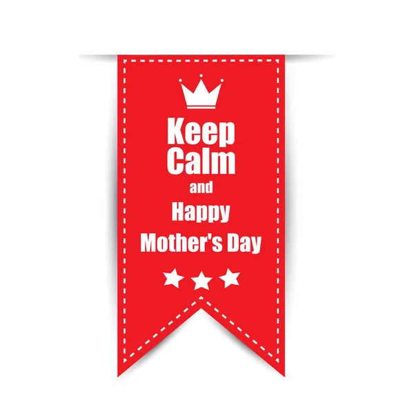 Text na červeném pozadí udržet klid šťastný den matek — Stockový vektor