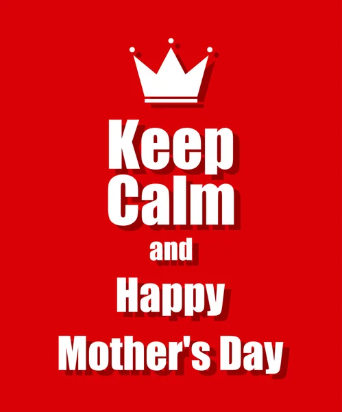 Text na červeném pozadí udržet klid šťastný den matek — Stockový vektor