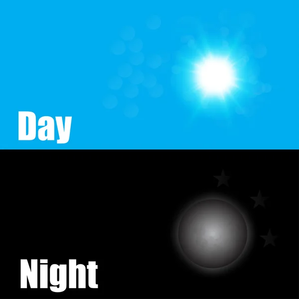 Day and night, vector illustration — Stock Vector