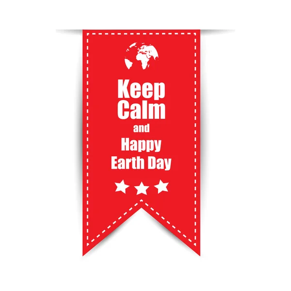 Texte sur fond rouge gardez votre calme Happy Earth Day — Image vectorielle