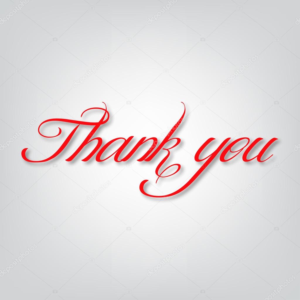 Thank you text on a gray background vector illustration